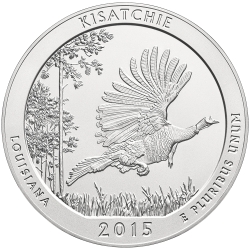2015 Kisatchie 5 oz Burnished Silver Coin - America The Beautiful 2015 Kisatchie 5 oz Burnished Silver Coin - America The Beautiful