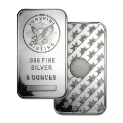 5 oz Sunshine Mint Silver Bar - Microengraved Security Feature