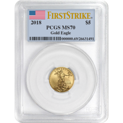 2018 1/10 oz PCGS MS-70 First Strike Gold American Eagle 2018 1/10 oz PCGS MS-70 First Strike Gold American Eagle