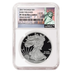 2017-W Silver Eagle Proof - PF-70 NGC Early Releases NY Label 2017-W Silver Eagle Proof - PF-70 NGC Early Releases NY Label