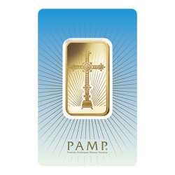 1 oz Pamp Suisse Faith Series Cross Gold Bar In Assay