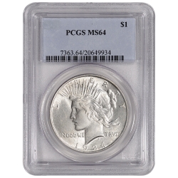 1922-1935 PCGS MS-64 Peace Silver Dollar - Random Year