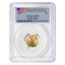 2017 1/10 oz PCGS MS-70 First Strike Gold American Eagle 2017 1/10 oz PCGS MS-70 First Strike Gold American Eagle