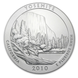 2010 5 oz Silver ATB - Yosemite National Park America The Beautiful 2010 5 oz Silver ATB - Yosemite National Park America The Beautiful