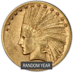 $10 Indian Eagle Gold Coin Random Year | VF+ $10 Indian Eagle Gold Coin Random Year | VF+