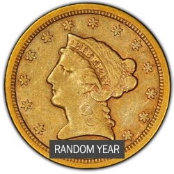 $2.50 Liberty Half Eagle Gold Coin Random Year | VF+