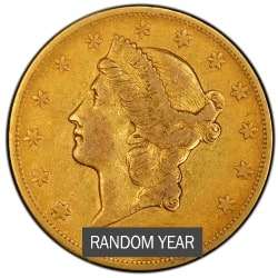 $20 US Mint Liberty Head Double Eagle Gold Coin (Cleaned/Jewelry Grade)