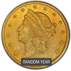 $20 Liberty Double Eagle Gold Coin Random Year  |  VF+
