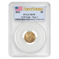 2021 1/10 oz PCGS MS-70 FS American Gold Eagle Coin 2021 1/10 oz PCGS MS-70 FS American Gold Eagle Coin