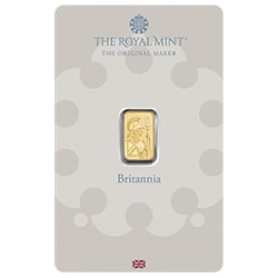 BR Gold Britannia 1 Gram Bar - In Assay - Front