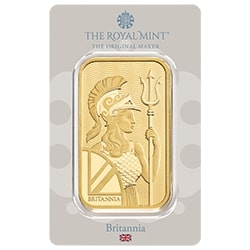 BR Gold Britannia 100 Gram Bar - Assay - Front