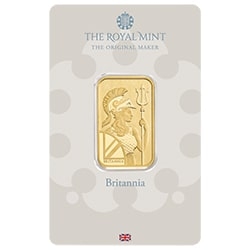 BR Gold Britannia 20 Gram Bar - Assay - Front
