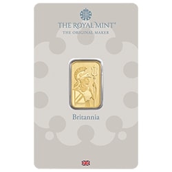 BR Gold Britannia 5 Gram Bar - Assay - Front
