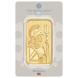 BR Gold Britannia 50 Gram Bar - Assay - Front