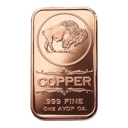 1 oz Buffalo Copper Bar -Osborne Mint