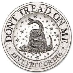 1.5 oz Don't Tread On Me Silver Round 1.5 oz Don't Tread On Me Silver Round