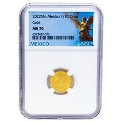 2022 1/10 oz NGC MS-70 Mexican Gold Libertad Coin 2022 1/10 oz NGC MS-70 Mexican Gold Libertad Coin