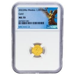 2022 1/20 oz NGC MS-70 Mexican Gold Libertad Coin 2022 1/20 oz NGC MS-70 Mexican Gold Libertad Coin