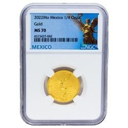 2022 1/4 oz NGC MS-70 Mexican Gold Libertad Coin 2022 1/4 oz NGC MS-70 Mexican Gold Libertad Coin