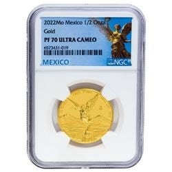 2022 1/2 oz NGC PF-70 Mexican Gold Libertad Proof Coin 2022 1/2 oz NGC PF-70 Mexican Gold Libertad Proof Coin
