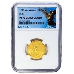 2022 1/4 oz NGC PF-70 Mexican Gold Libertad Proof Coin 2022 1/4 oz NGC PF-70 Mexican Gold Libertad Proof Coin