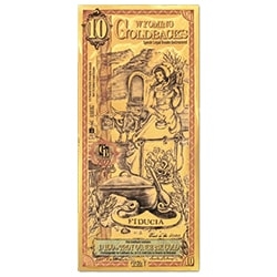 Gold Aurum 24K Wyoming 10 Goldback Note