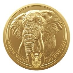 2022 1 oz South African Gold Elephant Coin - Big 5 Series