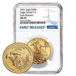 2021 1 oz NGC MS-70 Early Releases Type 2 American Gold Eagle Coin 2021 1 oz NGC MS-70 Early Releases Type 2 American Gold Eagle Coin