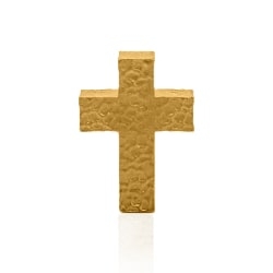 Gold Hammered Cross 24k Pendant| SD24K