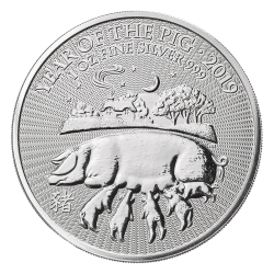 2019 British Mint Lunar Year of the Pig Silver Coin 1 oz