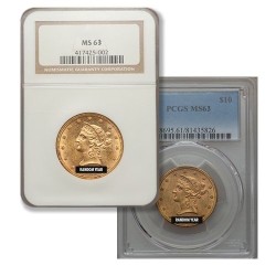 $10 MS-63 Liberty Gold Eagle Coin (NGC or PCGS) - Random Year