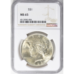 1922-1935 NGC MS-65 Peace Silver Dollar - Random Year 1922-1935 NGC MS-65 Peace Silver Dollar - Random Year
