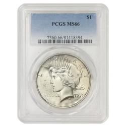 1922-1935 PCGS MS-66 Peace Silver Dollar - Random Year 1922-1935 PCGS MS-66 Peace Silver Dollar - Random Year