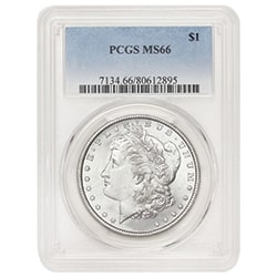 Pre-1921 PCGS MS-66 Morgan Silver Dollar - Random Year - Obverse Pre-1921 PCGS MS-66 Morgan Silver Dollar - Random Year - Obverse