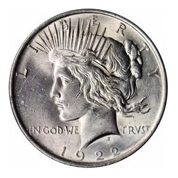1922-1935 Peace Silver Dollar - AU