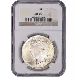 1922-1935 NGC MS-66 Peace Silver Dollar - Random Year