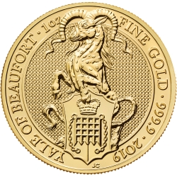 2019 1 oz Queen's Beasts The Yale of Beaufort Gold Coin