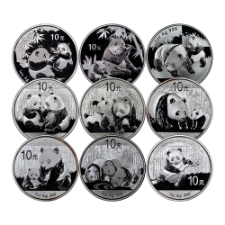 1 oz Chinese Silver Panda Coins - Random Year