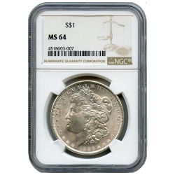 Pre-1921 NGC MS-64 Morgan Silver Dollar - Random Year