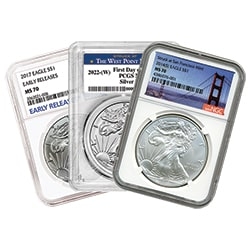 Assorted Graded Silver Eagle Coins