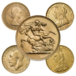 Royal Mint Gold Sovereign Coin Avg Circulated - Random Year