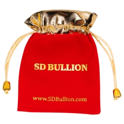 SD Bullion Red and Gold Velvet Holiday Bag