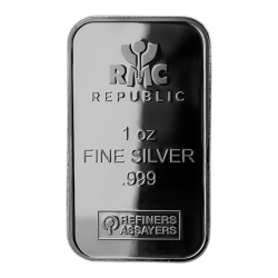 Republic Metals 1 oz Silver Bar - Minted Republic Metals 1 oz Silver Bar - Minted