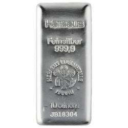 10 oz Heraeus Silver Bar