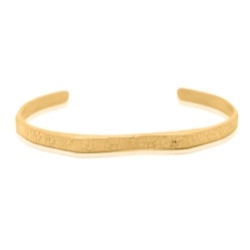 Gold Signet Wrist Cuff Hammered 24k Bangle| SD24K Jewelry