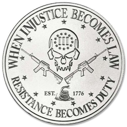 1.5 oz Deuce Four Skull Type II Silver Round 1.5 oz Deuce Four Skull Type II Silver Round