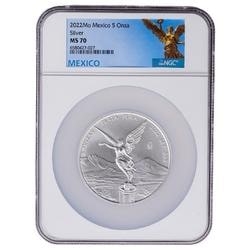 2022 NGC MS-70 5 oz Mexican Silver Libertad Coin 2022 NGC MS-70 5 oz Mexican Silver Libertad Coin