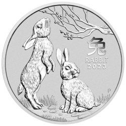 2023 1/2 oz Perth Mint Silver Lunar Rabbit Coin - Series III