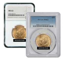 $10 MS-62 Indian Eagle Gold Coin (NGC or PCGS) | Random Year