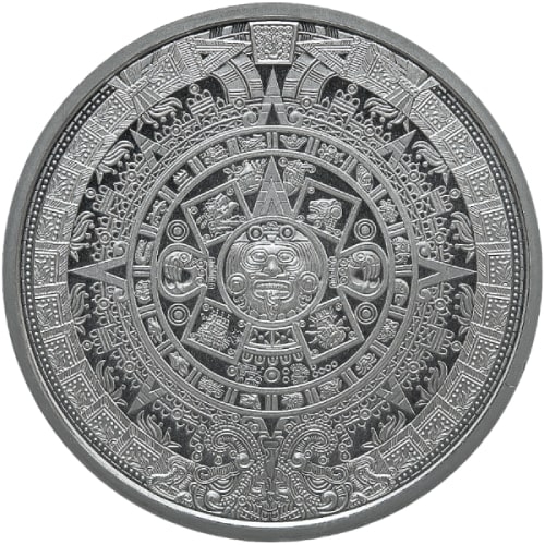 1\u002F2\u0020oz\u0020Aztec\u0020Calendar\u0020Silver\u0020Round